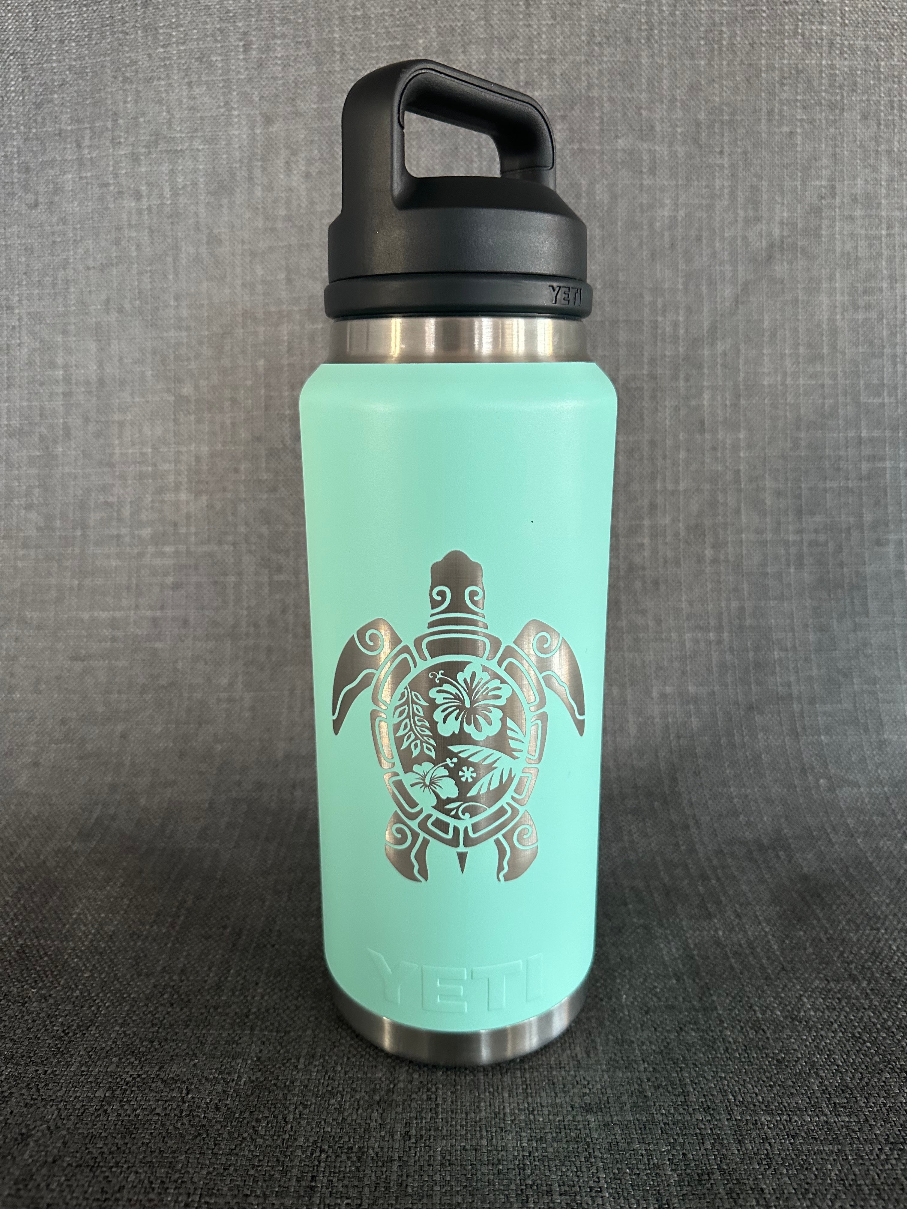 REAL YETI 36 Oz. Laser Engraved Seafoam Yeti Rambler Bottle With